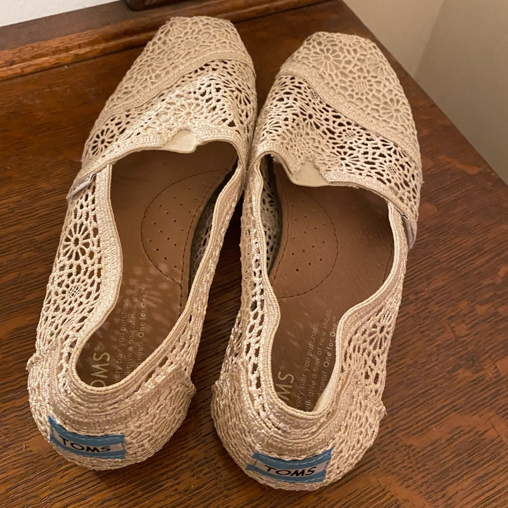 Cream Crochet Toms - Picture 3 of 4